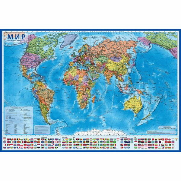 Globen Интерактивная карта Мир политический капсульная ламинация 1:55 (КН043) 60 × 40 см
