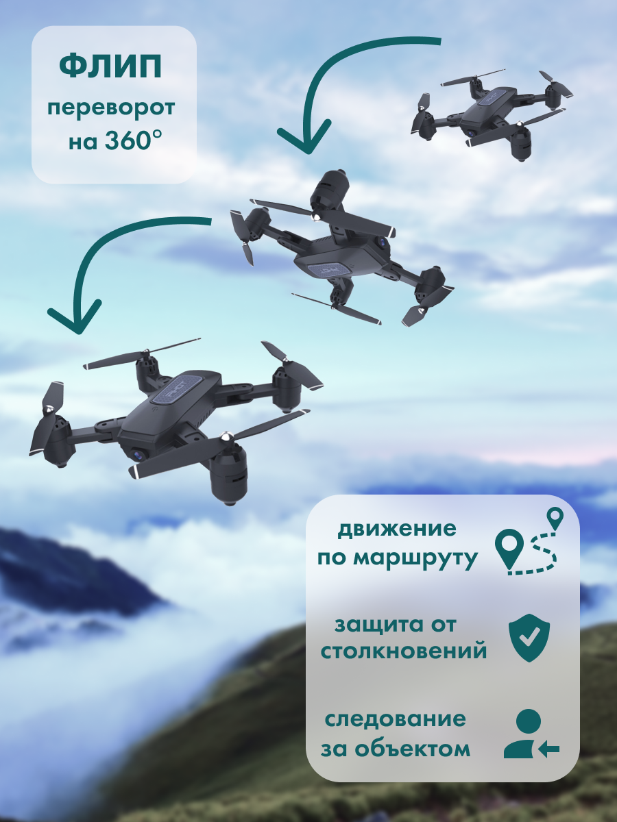 Дрон квадрокоптер Р30 c 2 камерами