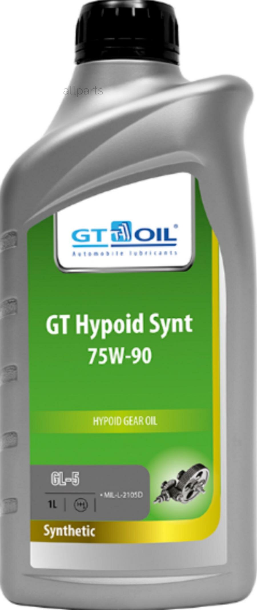 GT OIL 8809059407868 Масло трансмиссионное синтетическое всесезонное GT Hypoid Synt, SAE 75W-90, API GL-5, 1 л