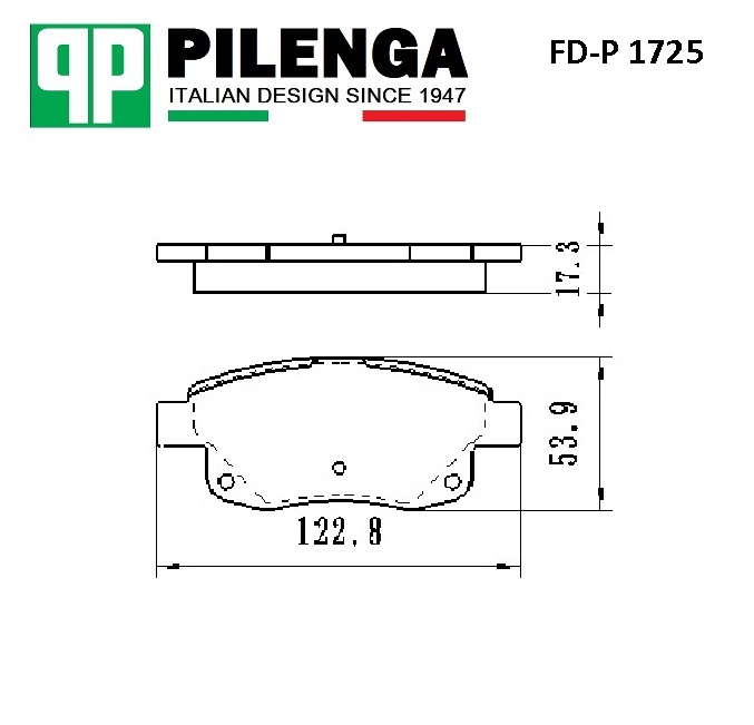 PILENGA FD-P 1725 (1371454 / 1433958 / 1530602) колодки дисковые з.\ Ford (Форд) Transit (Транзит) / Tourneo (Торнео)
