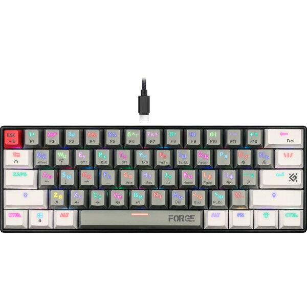 Клавиатура Defender GK-345 Forge RU3в161кн+keycap set крас. св