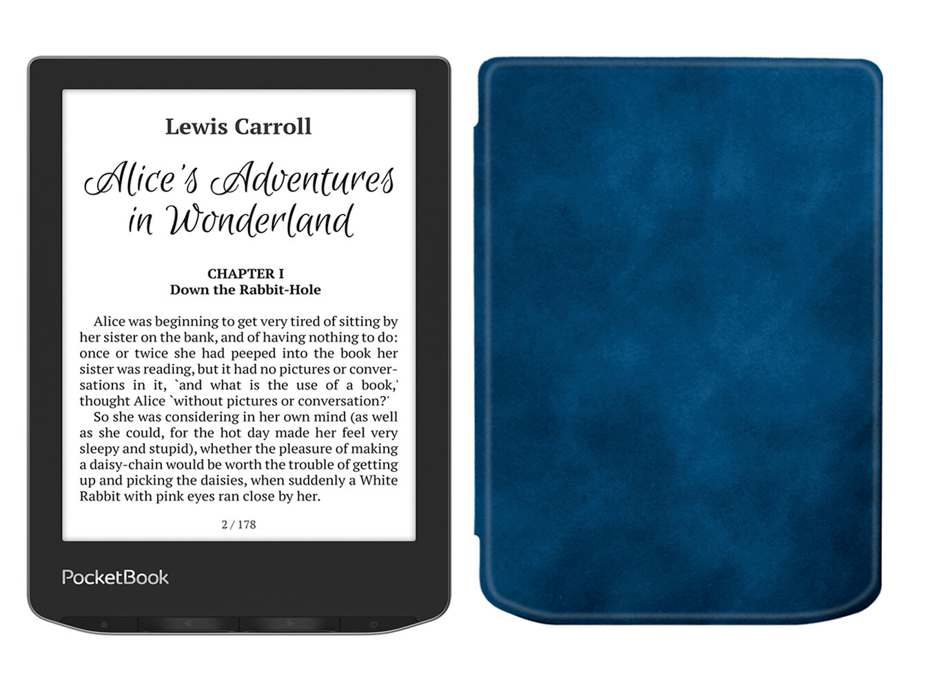 Электронная книга PocketBook 629 Verse серый с обложкой ReaderONE Blue