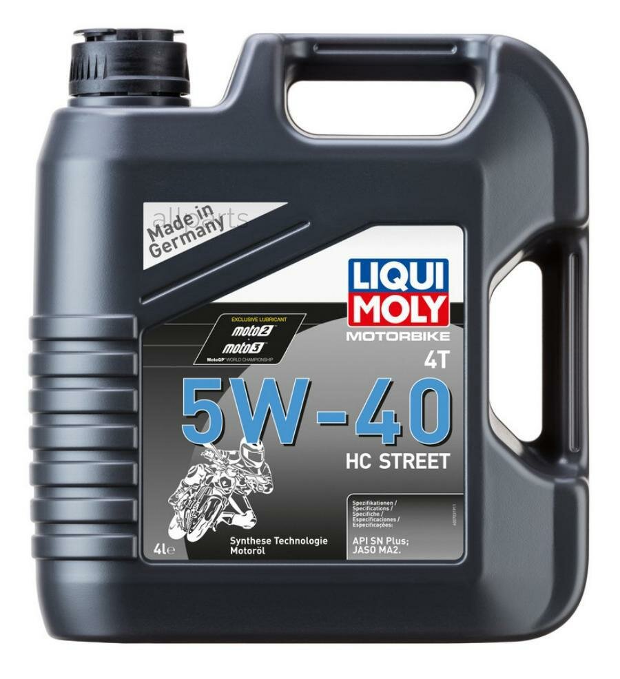 LIQUI MOLY 20751 масло моторное 5W-40 (HC-синтетическое) Motorbike 4THC Street (4L)