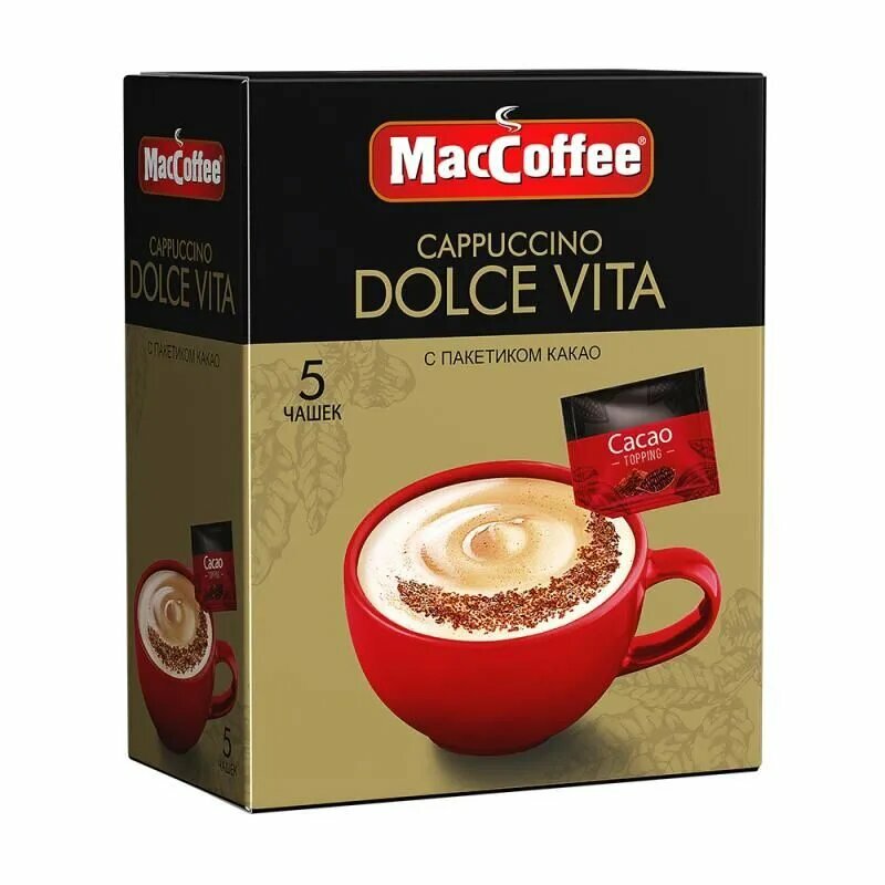 фото Напиток кофейный растворимый "Cappuccino Dolce Vita" MacCoffee 5х24 гр/4 шт
