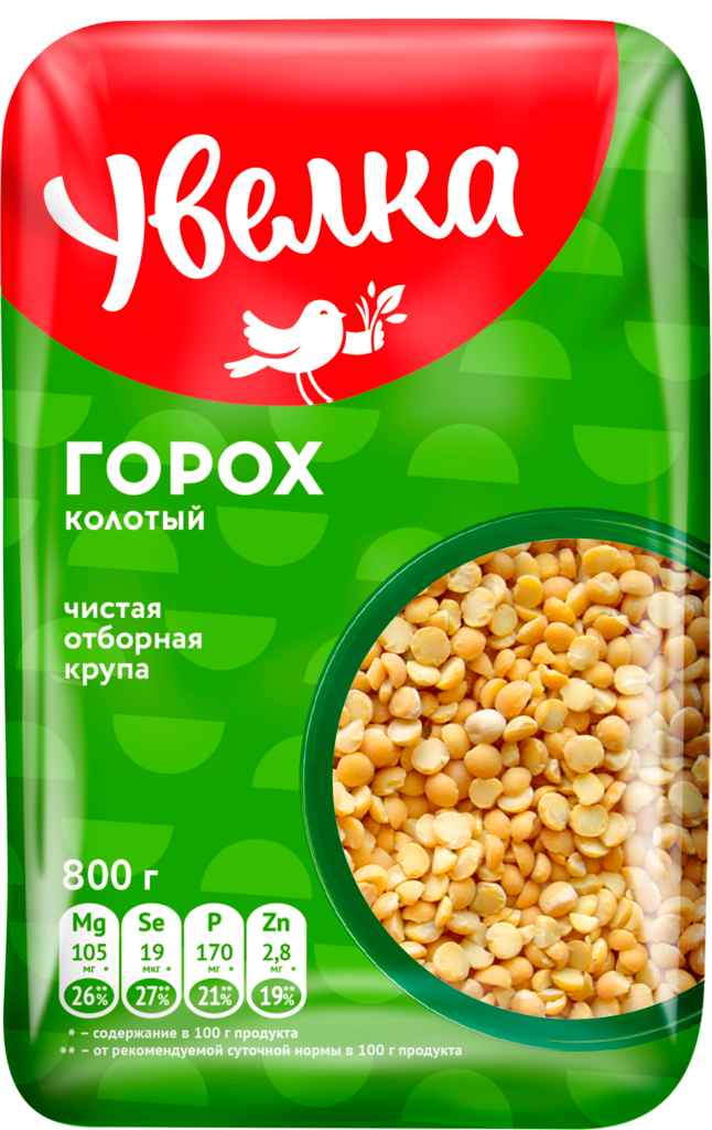 Горох колотый увелка шлифованный, 800г