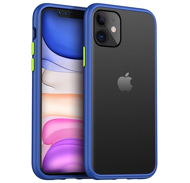 Чехол для iPhone 12 mini Shockproof Gray/Blue