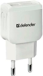 Сетевой адаптер питания Defender UPA-22 зарядка 2.1А 2 USB-порта, белая