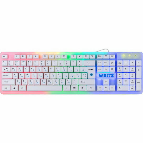 Клавиатура Dark White GK-172,игровая, проводная, подсветка, 104 клавиши,USB, белая