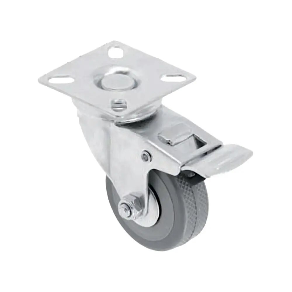 фото Колесо мебельное GTV GREYROLL D-50 мм со стопором цвет серый