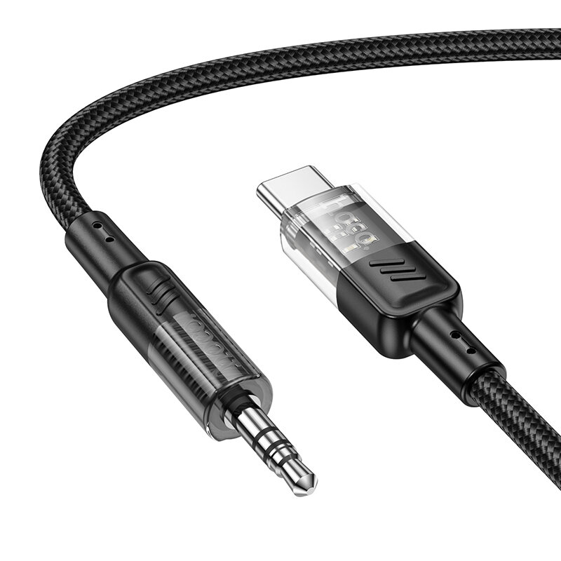 AUX Audio кабель 3,5 мм на Type-C, UPA27, HOCO, черный