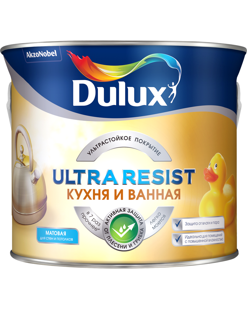 Краска Dulux Ultra Resist моющаяся матовая. (25л)/ база А