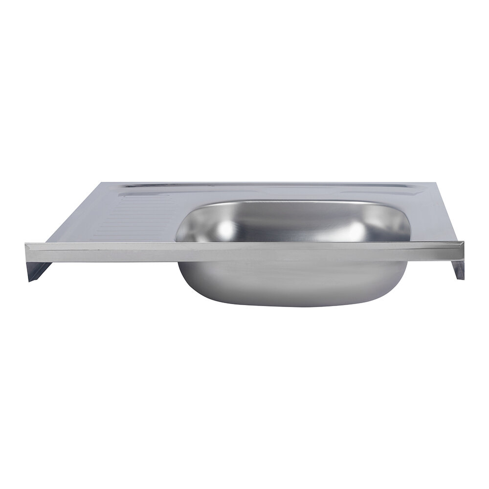 Мойка для кухни Ukinox Nord 600х600х130 мм накладная квадратная левая с крылом нержавеющая сталь (Nr 600х600 (0,4) L)