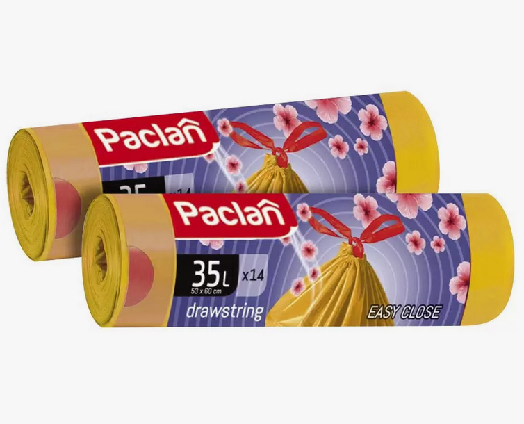 фото Paclan Мешки для мусора с тесьмой Aroma 35л ,14 шт/рул,2 уп