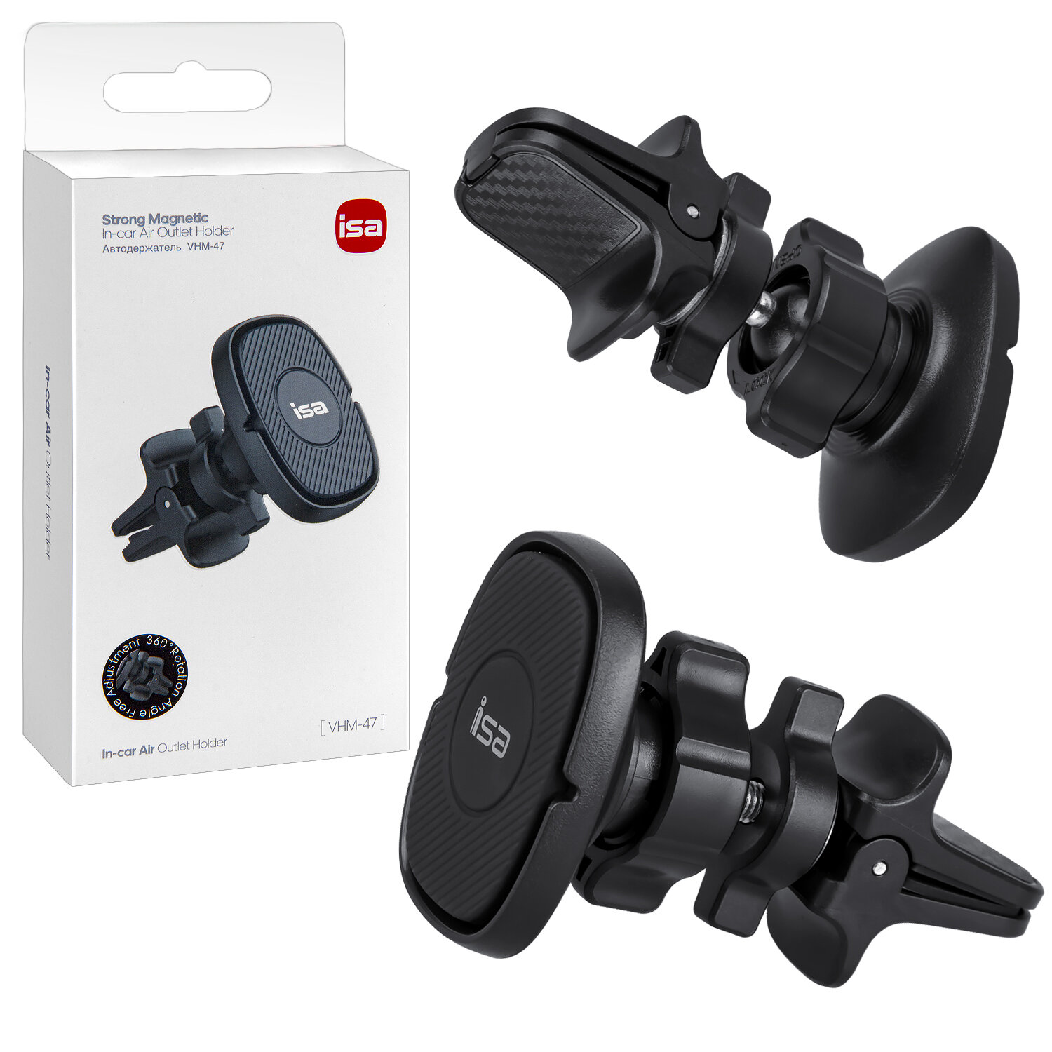 фото Автомобильный держатель для телефона VHМ-47, магнитный, на решетку воздуховода