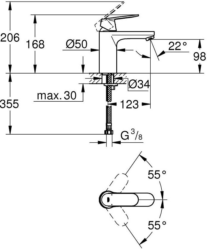 Смеситель для раковины Grohe - фото №1