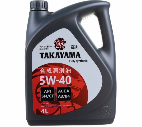 Масло моторное TAKAYAMA SAE 5W-40, API SN/CF" 4л пластик