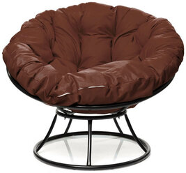Кресло "Папасан" без ротанга чёрное / коричневая подушка M-Group