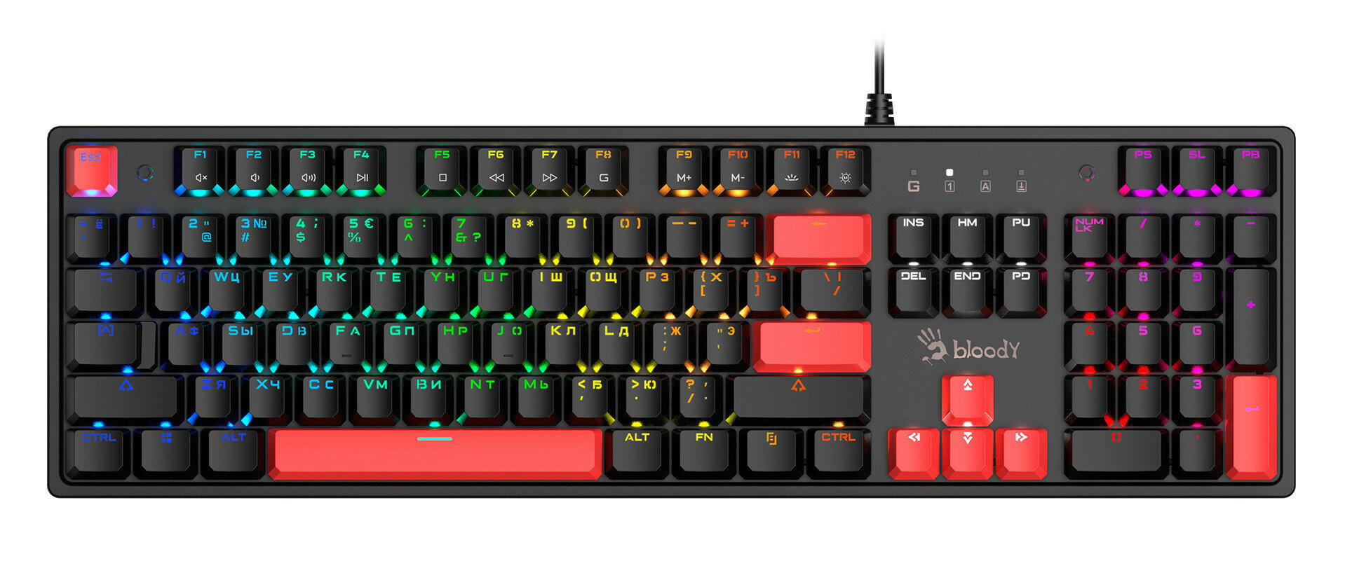 Клавиатура A4Tech Bloody S510N черный/красный