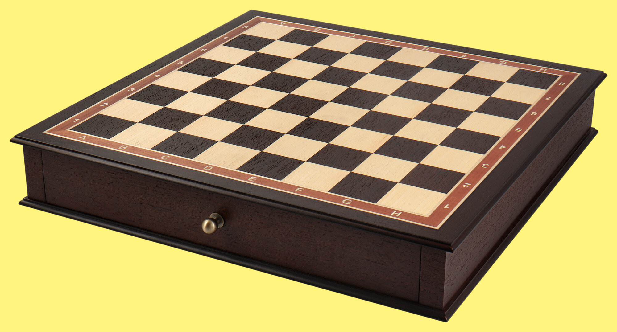 Шахматная доска в форме ларца Премиум (венге и ясень, ящики для фигур , клетка 5 см)