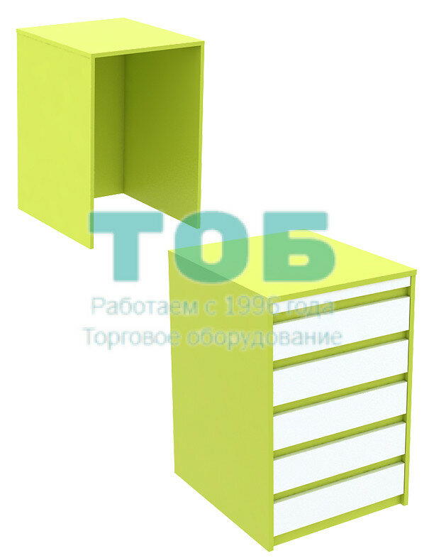 Ресепшен - стол цвета лайм узкий серии LIME с фасадными декорами №9