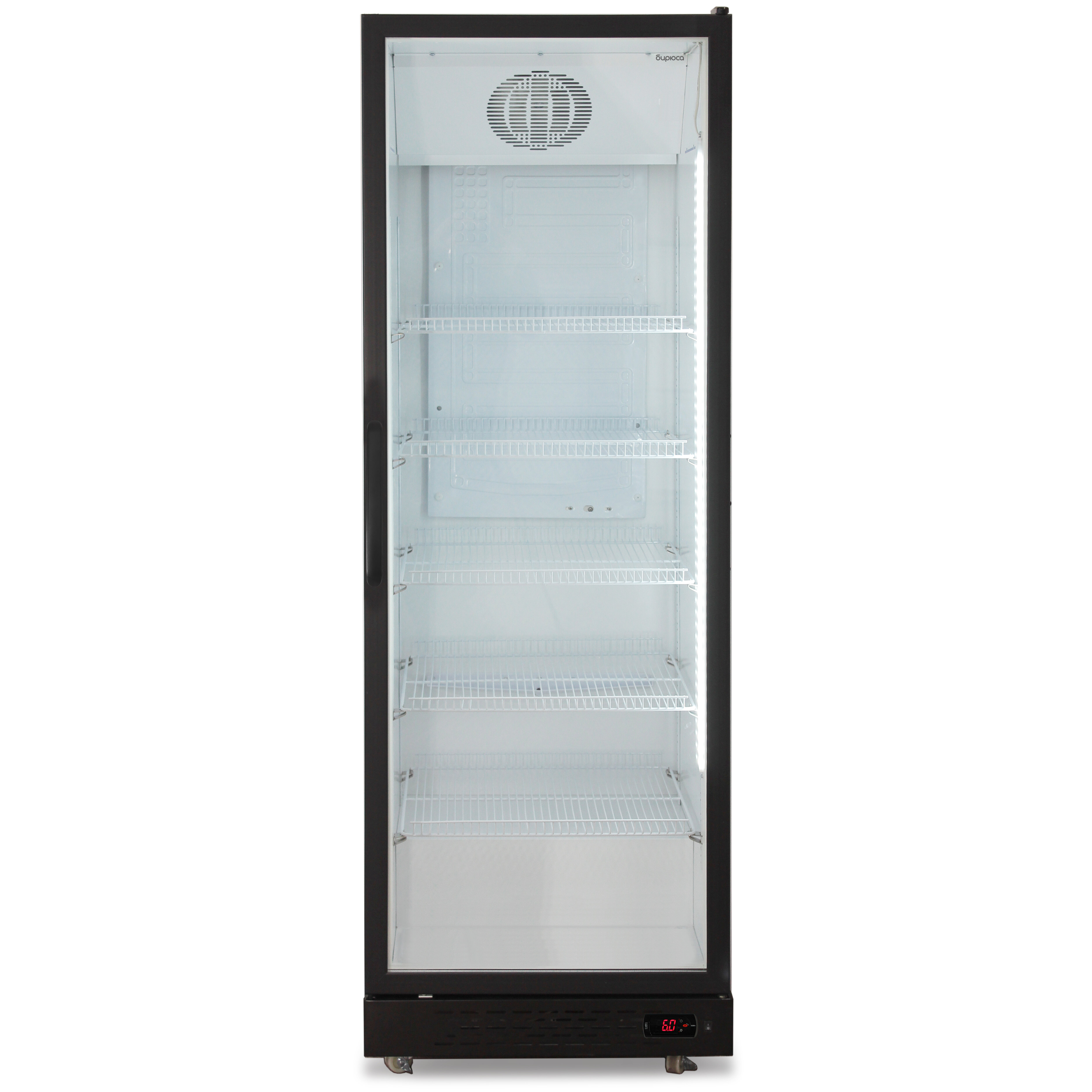Холодильный шкаф-витрина Бирюса B600D, черный фронт