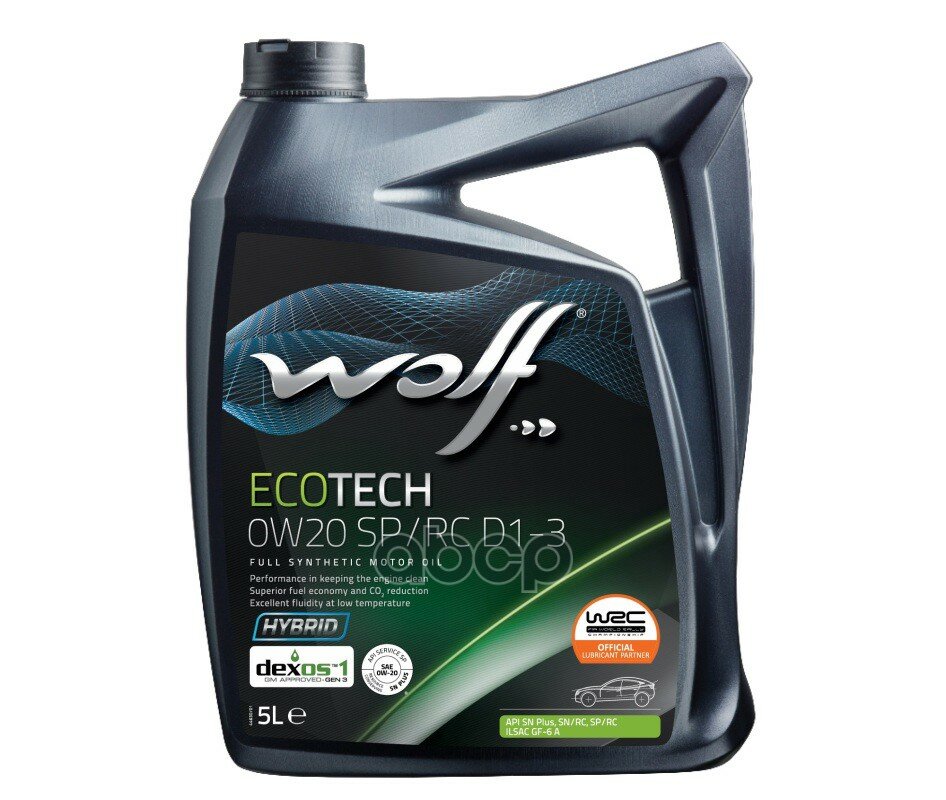 WOLF OIL 1049892 Масло моторное ECOTECH 0W20 SP/RC G6 FE 5L