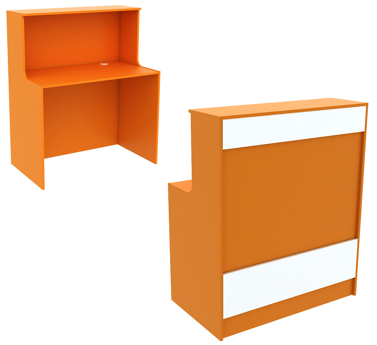 Ресепшен оранжевого цвета прямоугольный серии апельсин с фасадными панелями №1