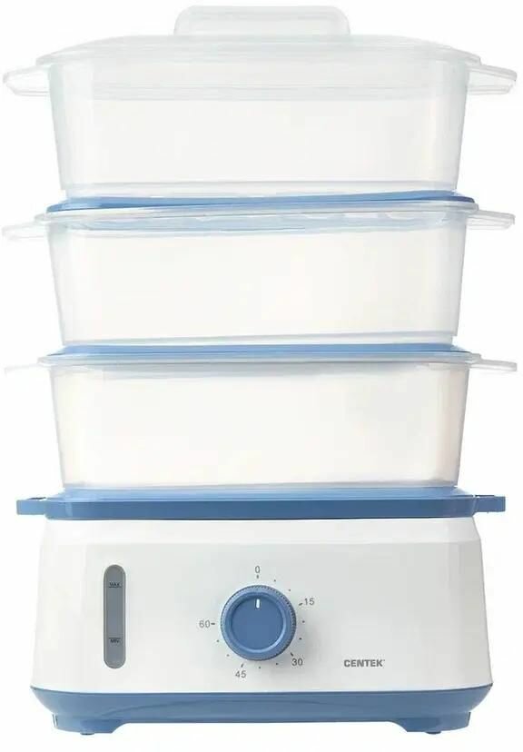 фото Пароварка CENTEK CT-1462, белый и голубой