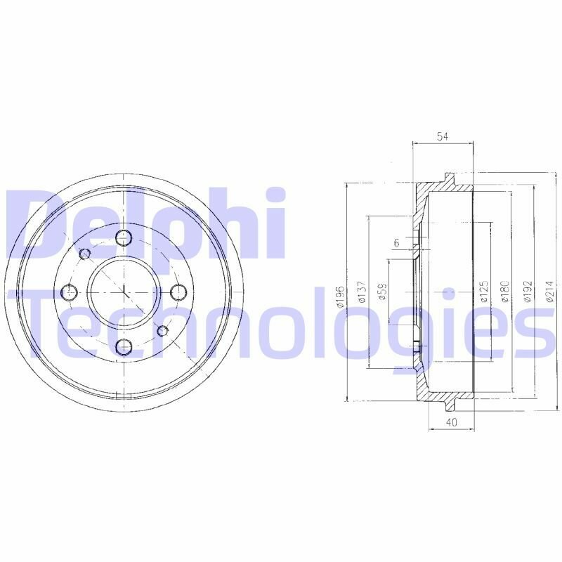 Тормозной барабан DELPHI BF200 (1 шт.)