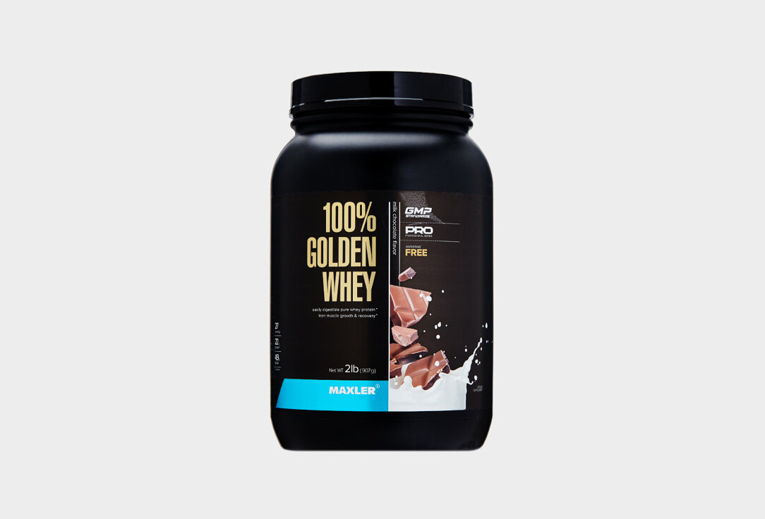 Протеин MAXLER, Golden Whey, концентрат сывороточного белка, изолят сывороточного белка, Молочный шоколад 908мл