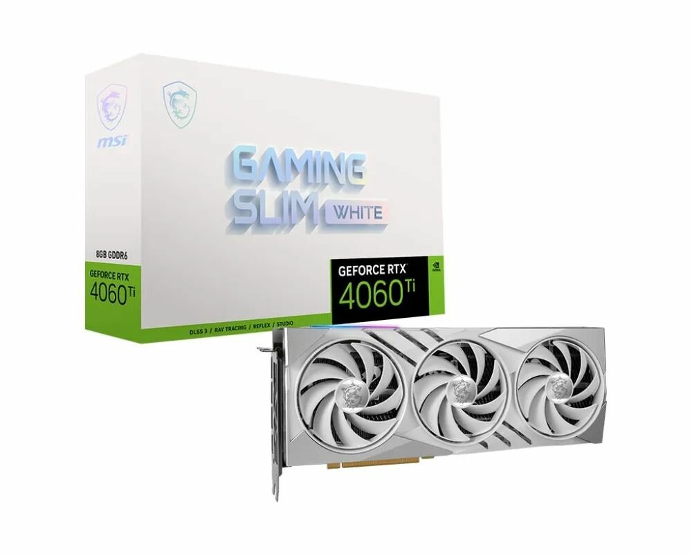 Видеокарта MSI GeForce RTX 4060 Ti Gaming Slim White 8G