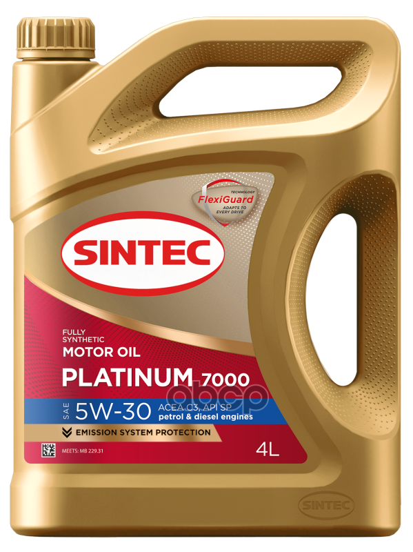 SINTEC Масло Sintec Platinum 7000 5W-30 C3 Sp 4Л (Старый Арт. 801993)