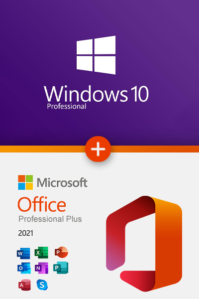 Windows 10 Professional + Office 2021 Pro Plus Привязка к устройству (Готовый комплект, Русский язык, Лицензия) Электронные ключи