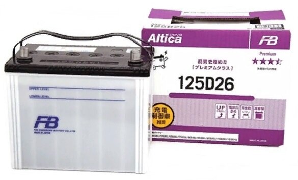 Аккумулятор автомобильный Furukawa Battery Altica Premium 85 А/ч 800 А прям. пол. 125D26R Азия авто (261x175x220) без бортика