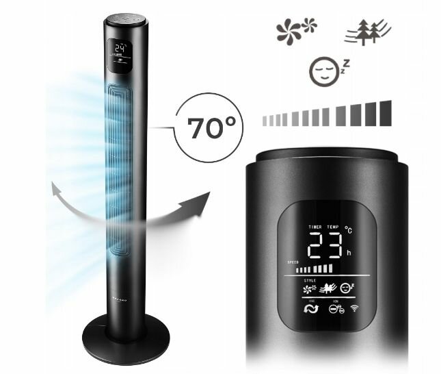 Вентилятор Mozano Smart Breeze Aroma, черный - фотография № 7