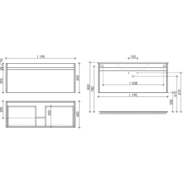 Тумба под раковину Sancos Smart SM120-1W - фото №2