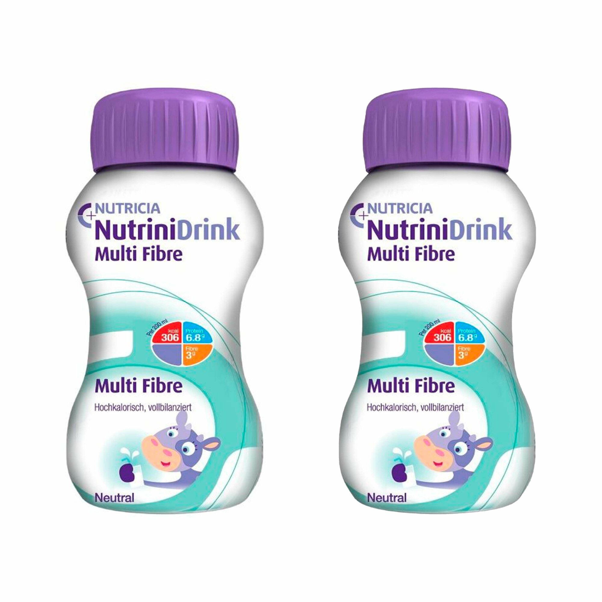 NutriniDrink (Nutricia) Multi Fibre с пищевыми волокнами готовое к употреблению 200 мл х 2 шт. нейтральный