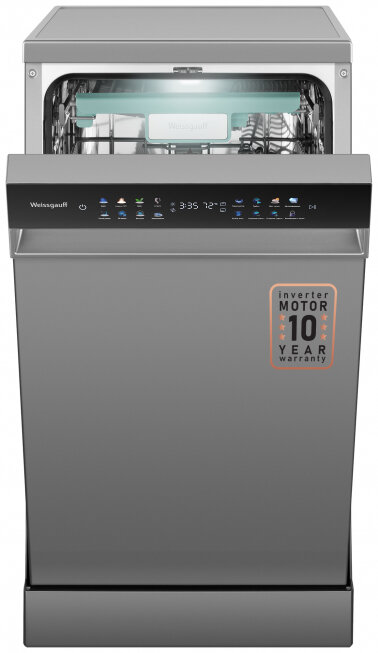 Узкая посудомоечная машина Weissgauff DW 4538 Inverter Touch Inox