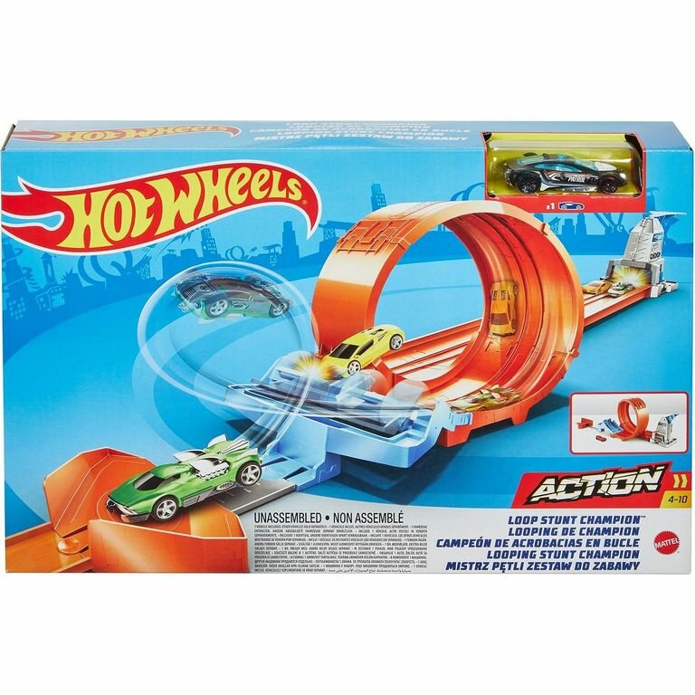 Hot Wheels Игровой набор Экшн Автотрек Чемпион по экстремальному дрифту, GTV13