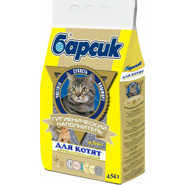 фото Барсик Для котят: впитывающий наполнитель на 4,54л: