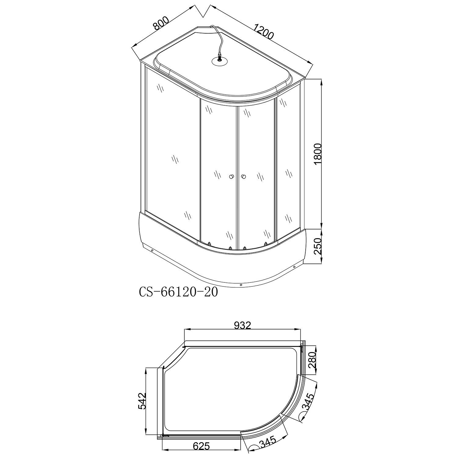 Душевая кабина Loranto CS-66120-20L FW 120*80*215см споддоном 20см, белый кирпичный узор, стекло 4мм. Профиль хром (3 коробки)