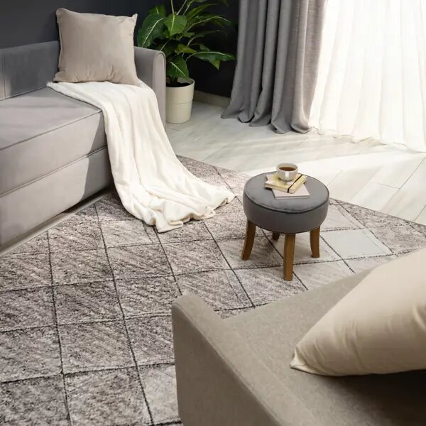 фото Ковер полипропилен Avrora 60x100 см цвет серый