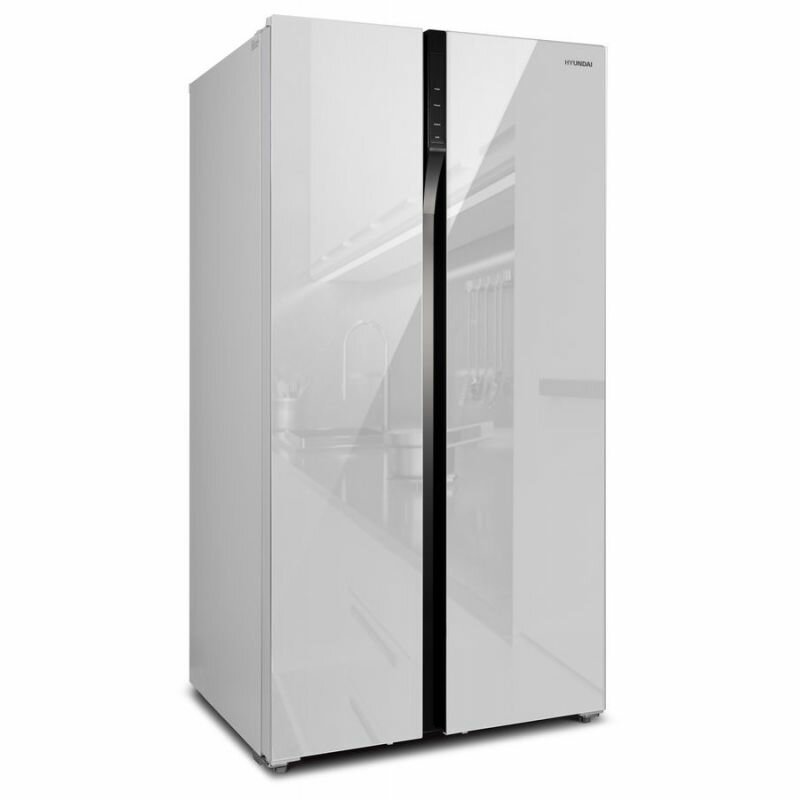 Холодильник HYUNDAI CS5003F, двухкамерный, черный [cs5003f черное стекло] - фото №6