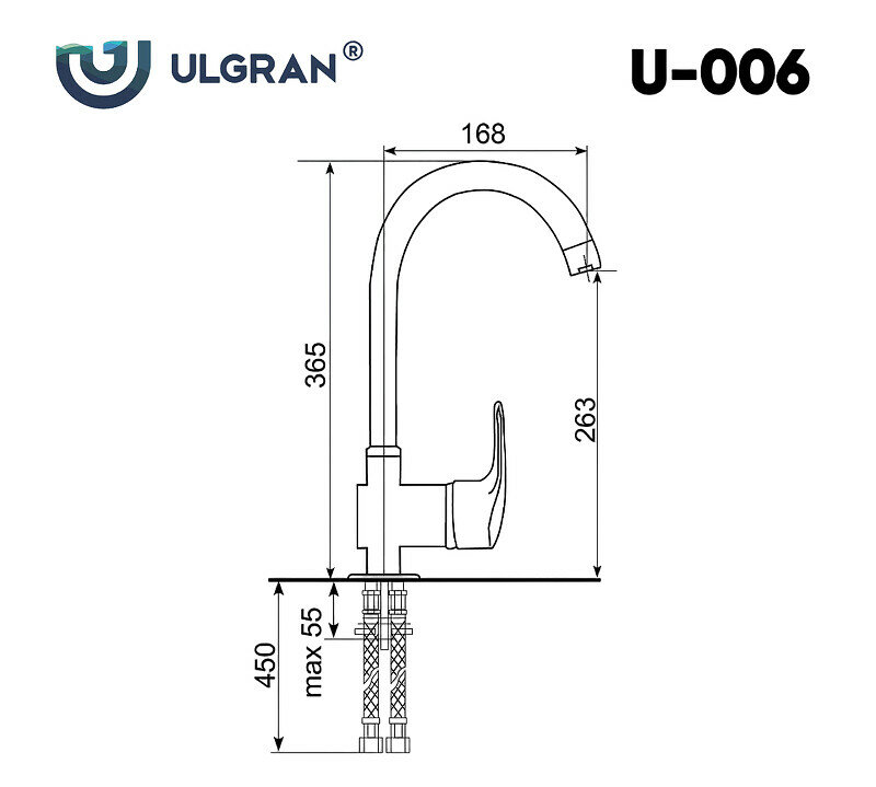 Смеситель для кухни Ulgran U-006-328, бежевый - фото №2