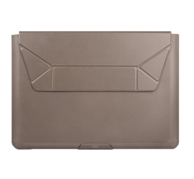 Кожаный чехол Uniq Oslo с подставкой для MacBook Pro 14" (OSLO(14)-GREY) серый