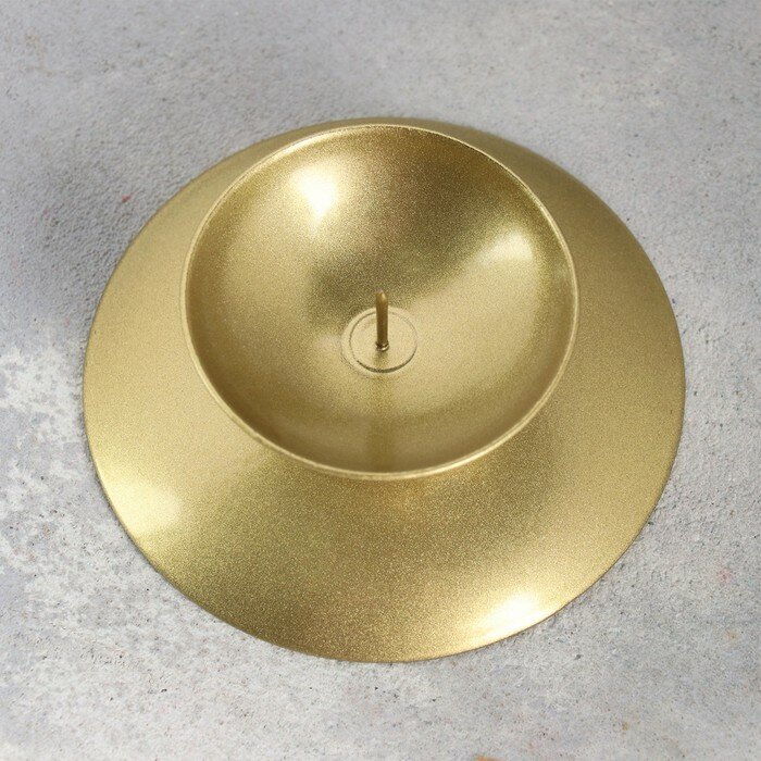 Подсвечник "Гадальный Н" металл на одну свечу, 7,3х3 см, золотой - фотография № 3