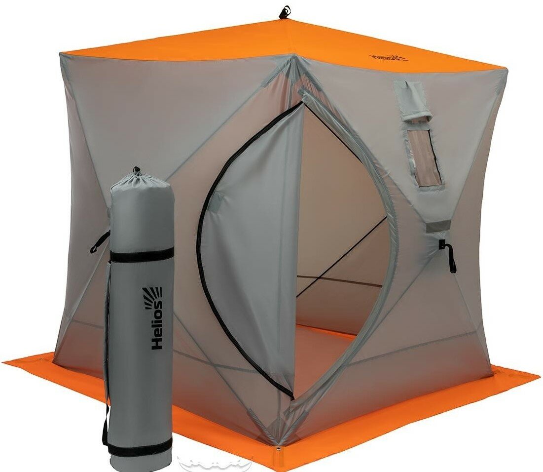 Зимняя палатка-куб Helios 1,8×1,8 HS-ISC-180OLG оранжевый/серый