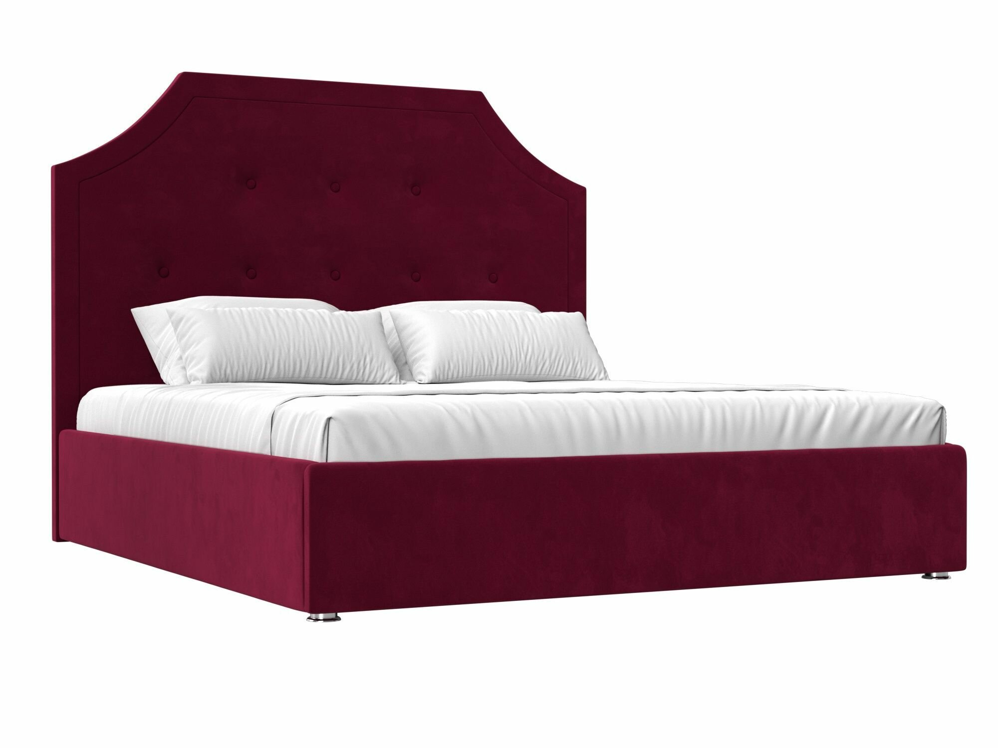 Интерьерная кровать Кантри 160, Микровельвет бордовый