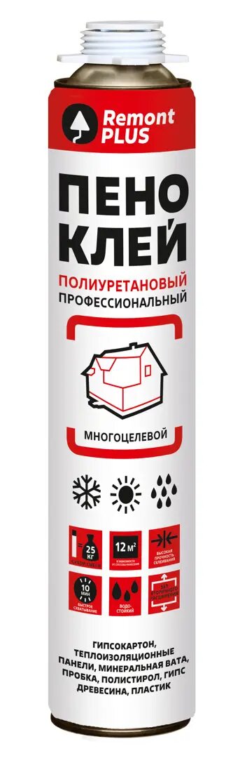 фото Клей-пена монтажный Remont Plus Профессиональный для различных поверхностей 750 мл