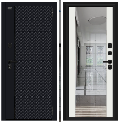 Входная Дверь Bravo Матрикс-3 Total Black/Off-White 860x2050, 960x2050мм / Браво.